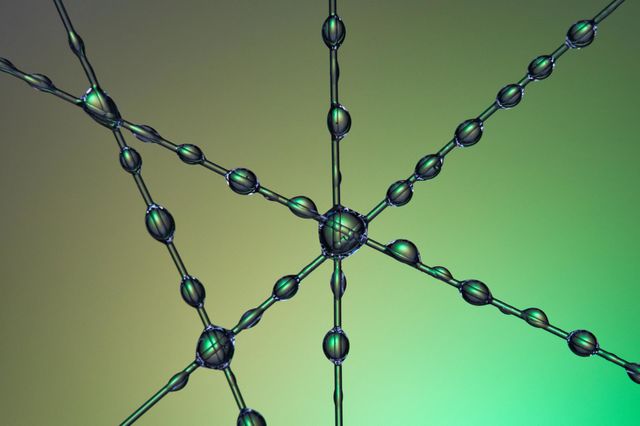 Water drops on line 