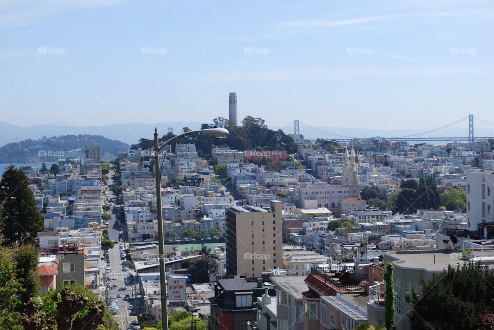 San Francisco - view from up on Lombard street