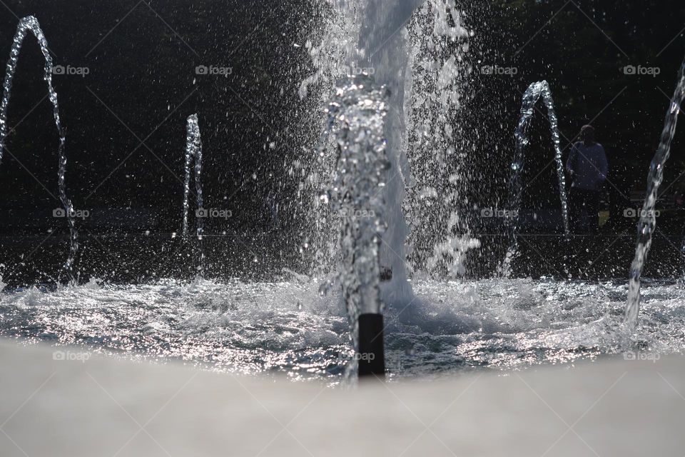 Jets of water in the fountain