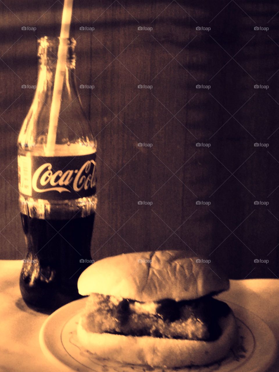 My breakfast. My breakfast .....fish burger and coke