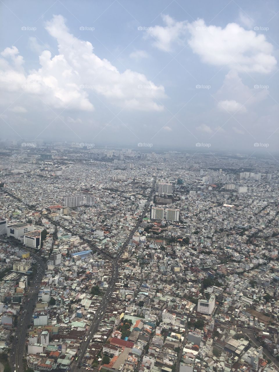 Looking out from inside the plane