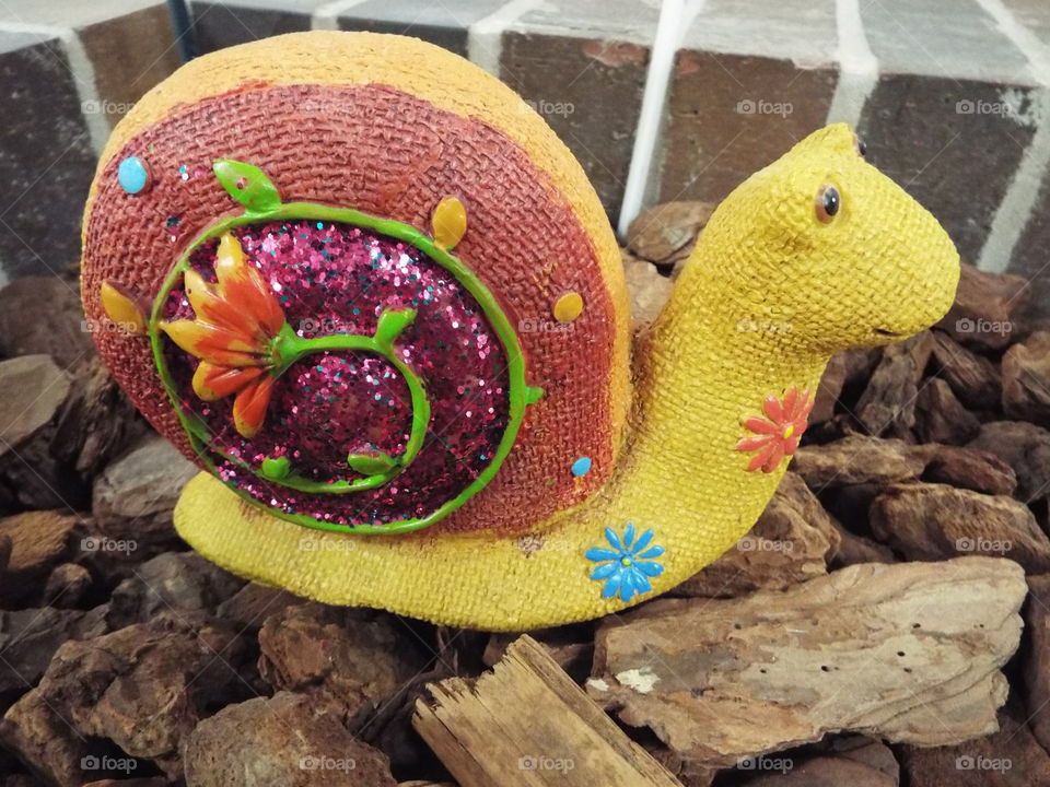 colorful snail statue