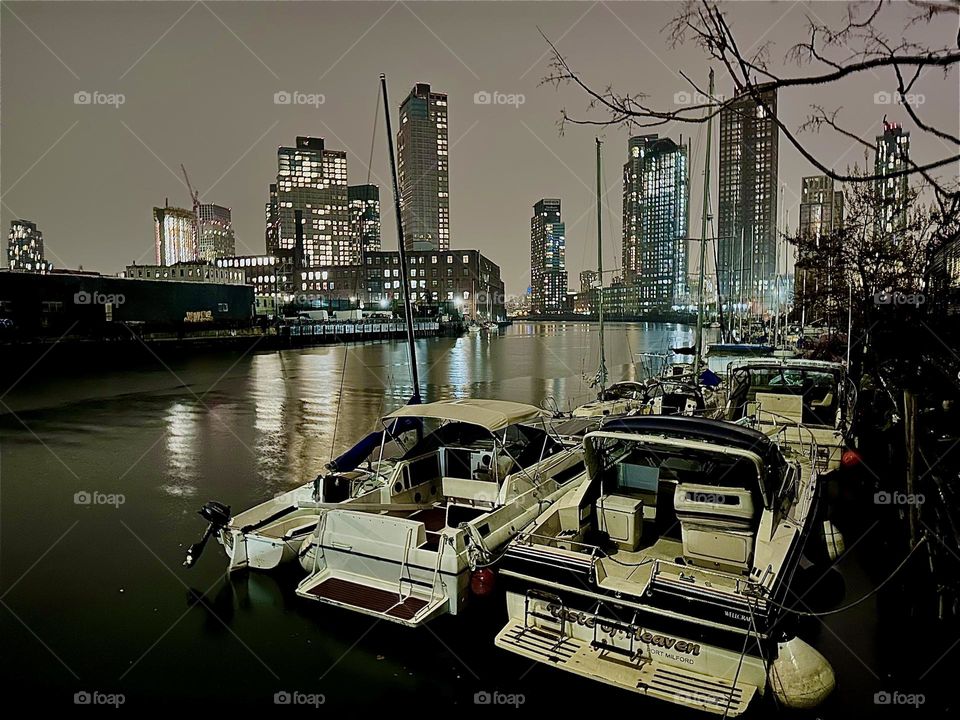 This is “Newtown Creek” by the “Pulaski Bridge” in LIC, Queens after sundown on an evening in December 2023. It’s technically still late afternoon but already dark as night because that’s what it’s like this time of year. Hypnotic Productions