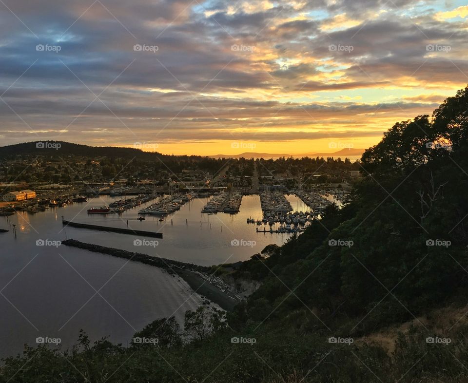 Sunset from Cap Sante Overlook Anacortes, Washington