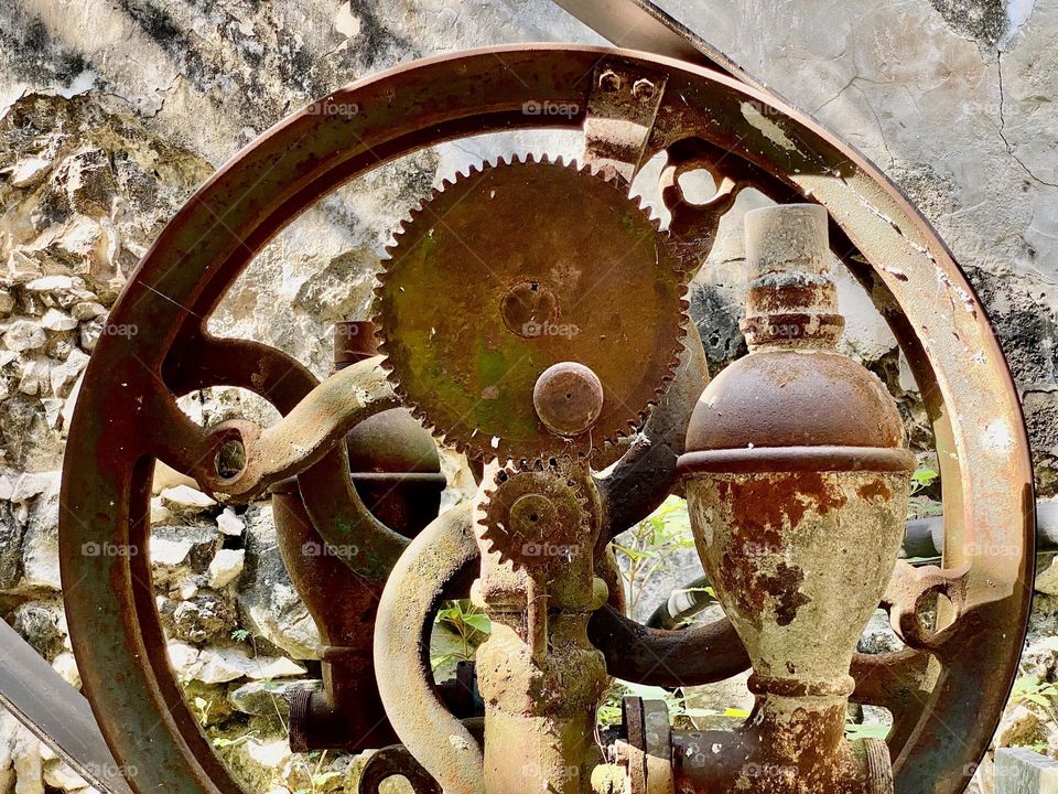 Old rusted metal machinery
