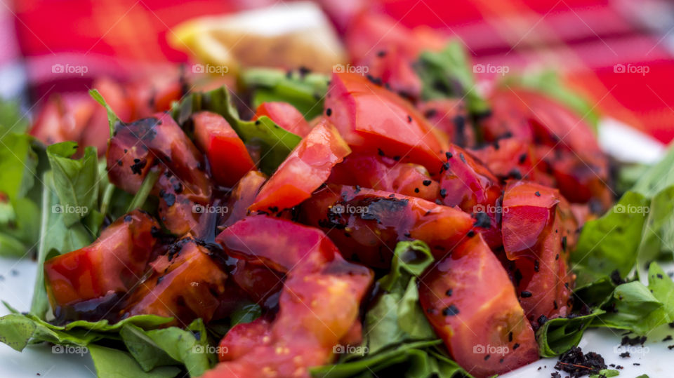 leafy salad in the plate