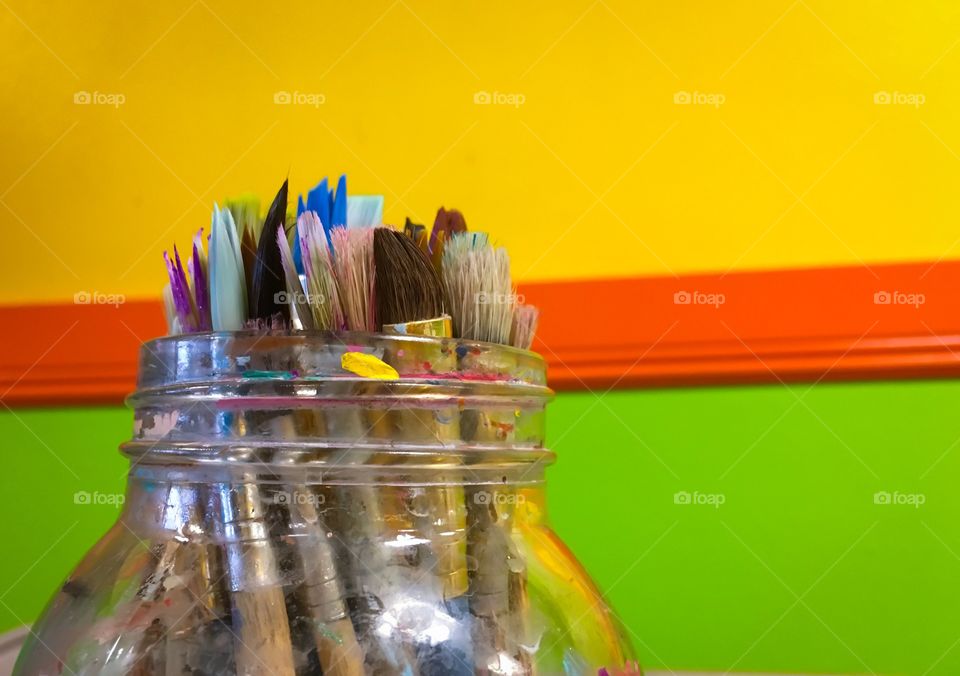 Jar filled with Brushes