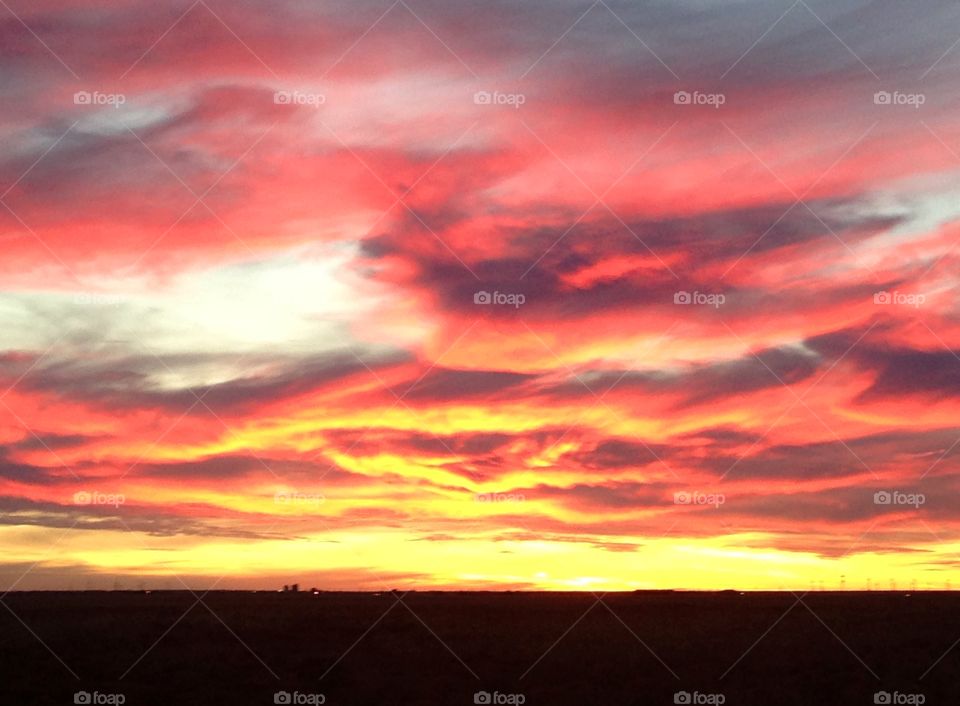 Amarillo sky on fire