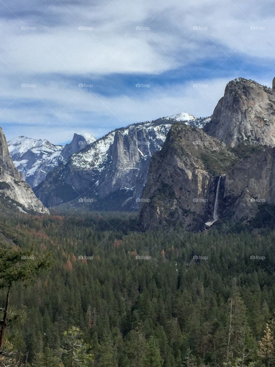 Yosemite Park view,on a sunny Winter day