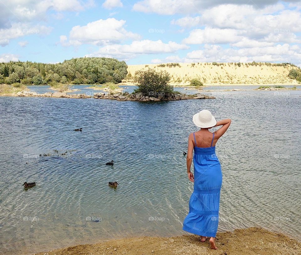 Summer time💙 Wonderful blue dress 💙 Amazing landscape💙