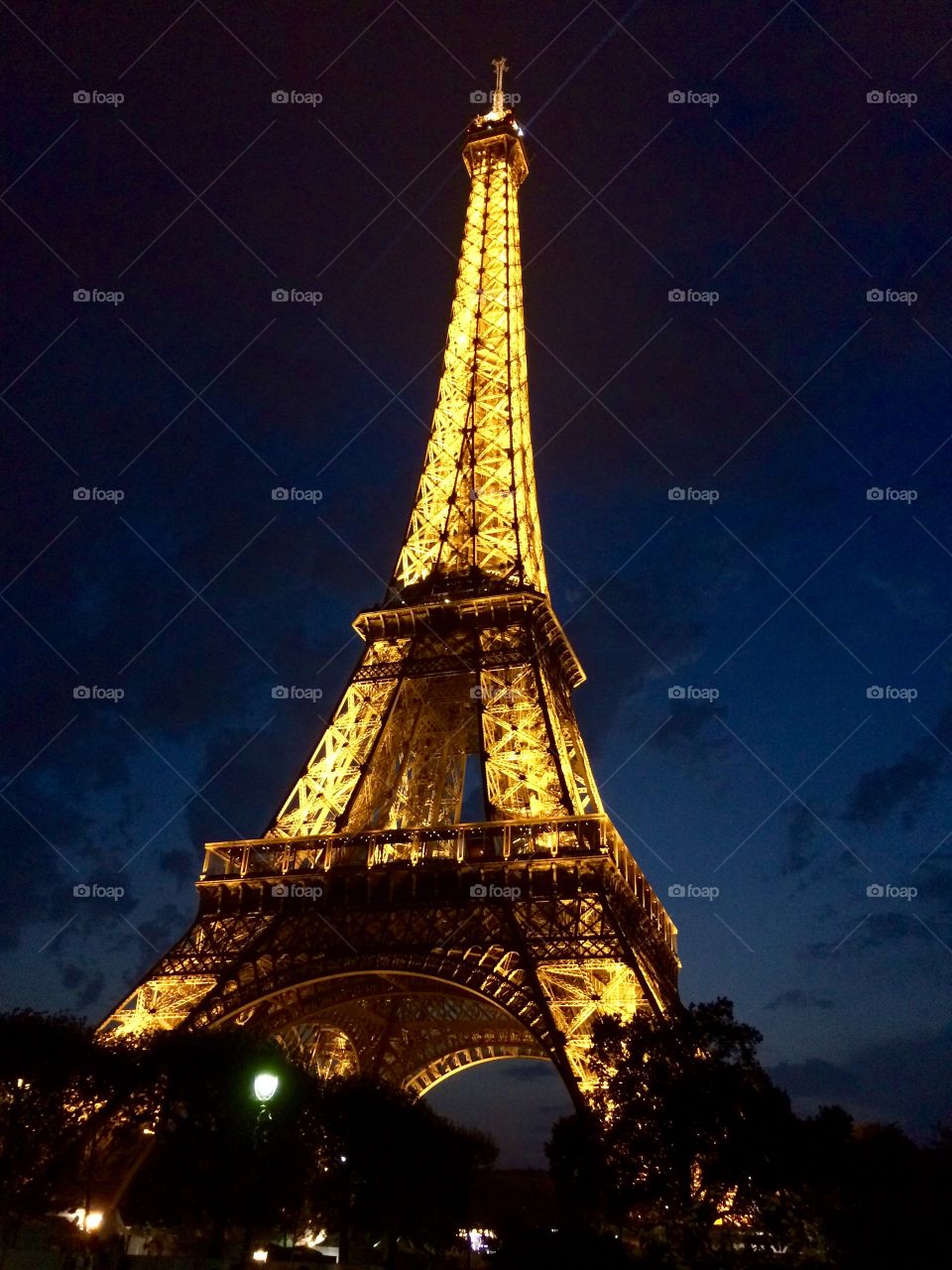Eiffel tower by night, Paris, France