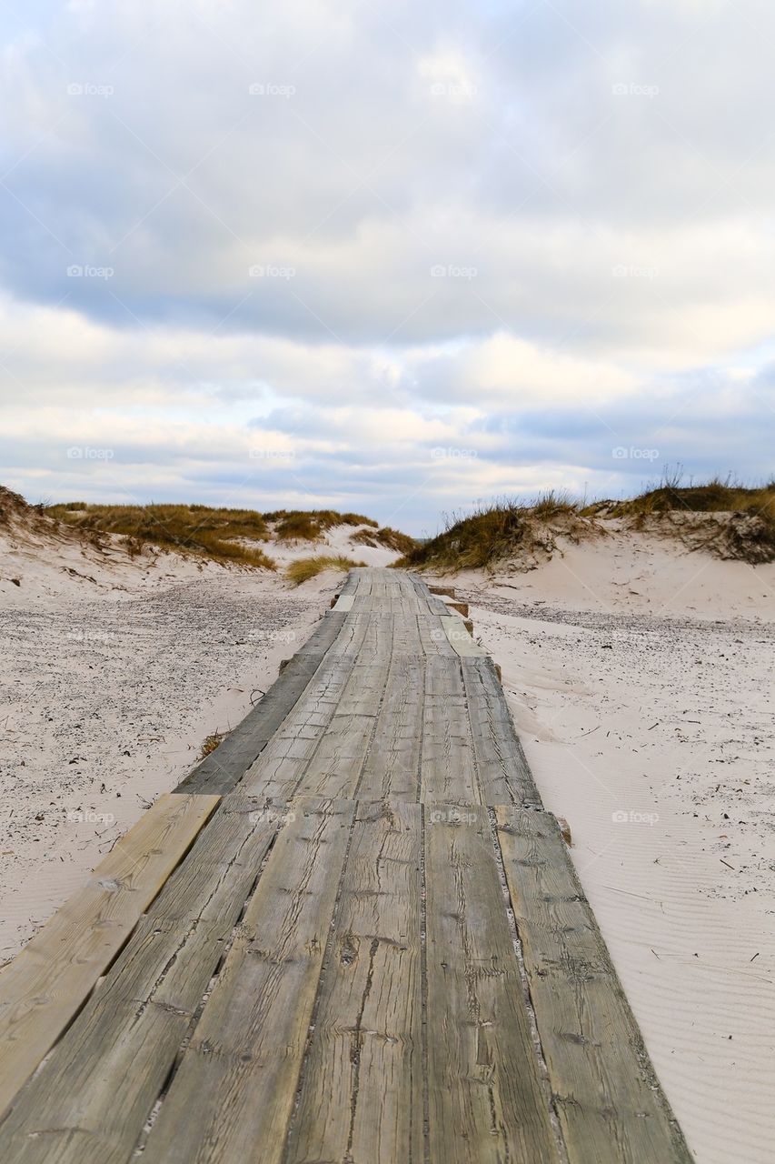 View of empty foothpath