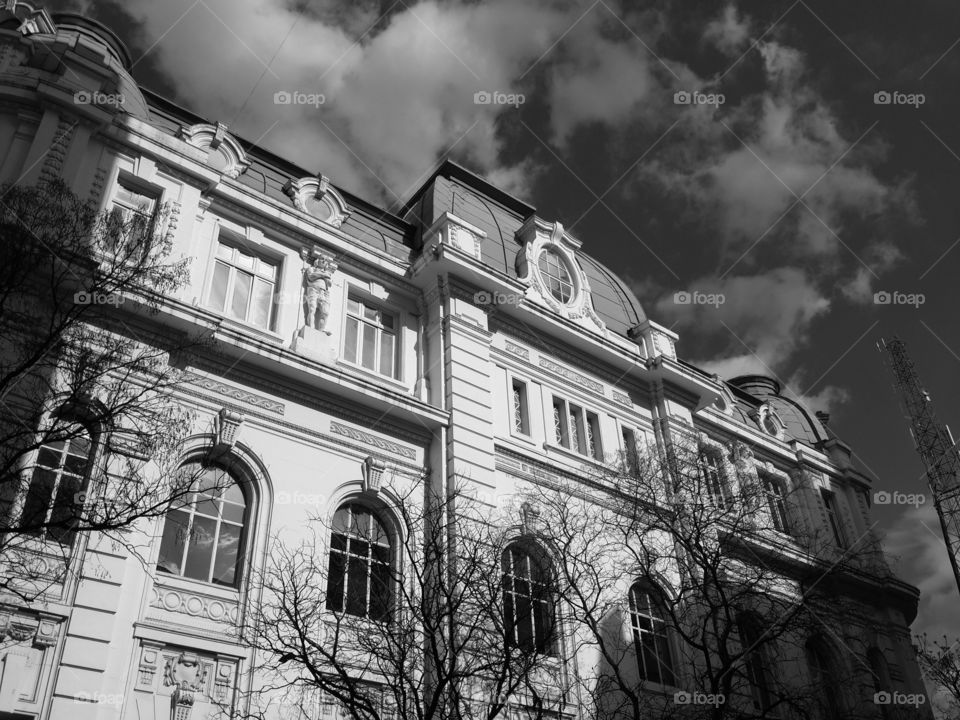 black and white architecture