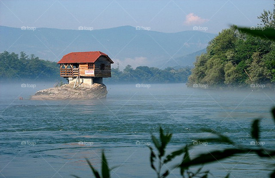 Small house on the rover Dunav Serbia