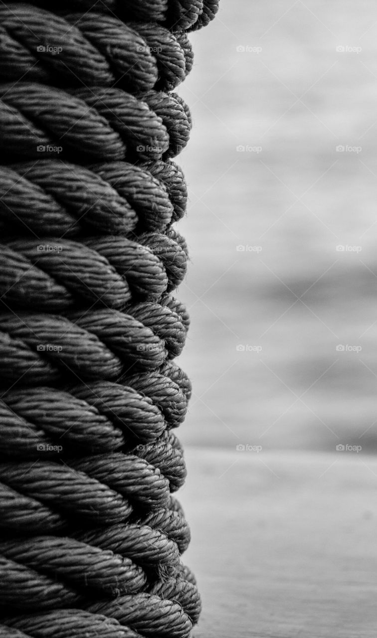 Close-up of black colour rope