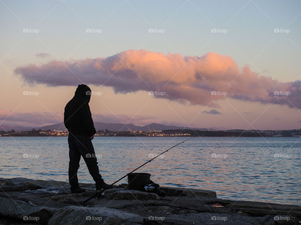 Fisherman on the pier. 