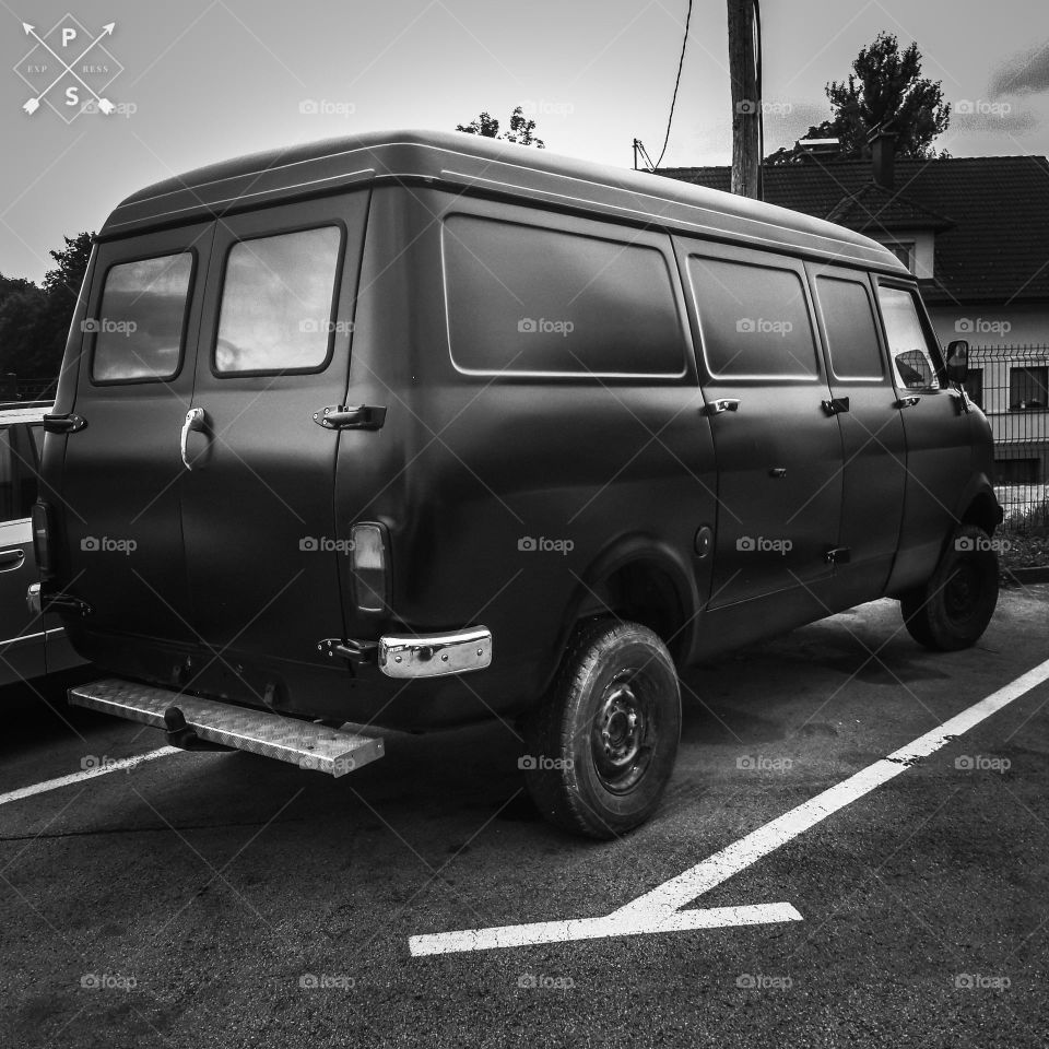 Black old van