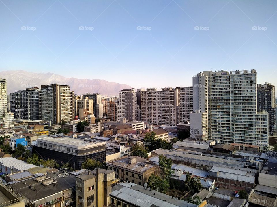 vista panorámica de Santiago sector Norte