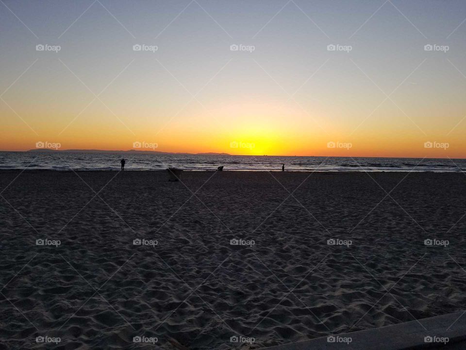 Breathtaking sunset at Newport Beach