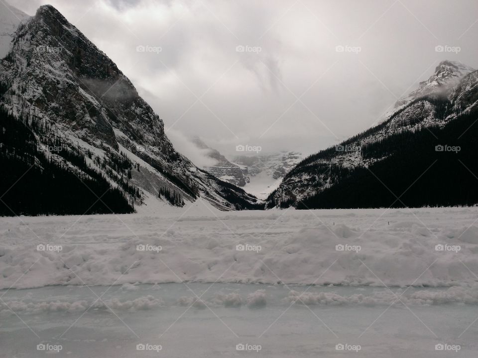 Frozen Lake and mountain