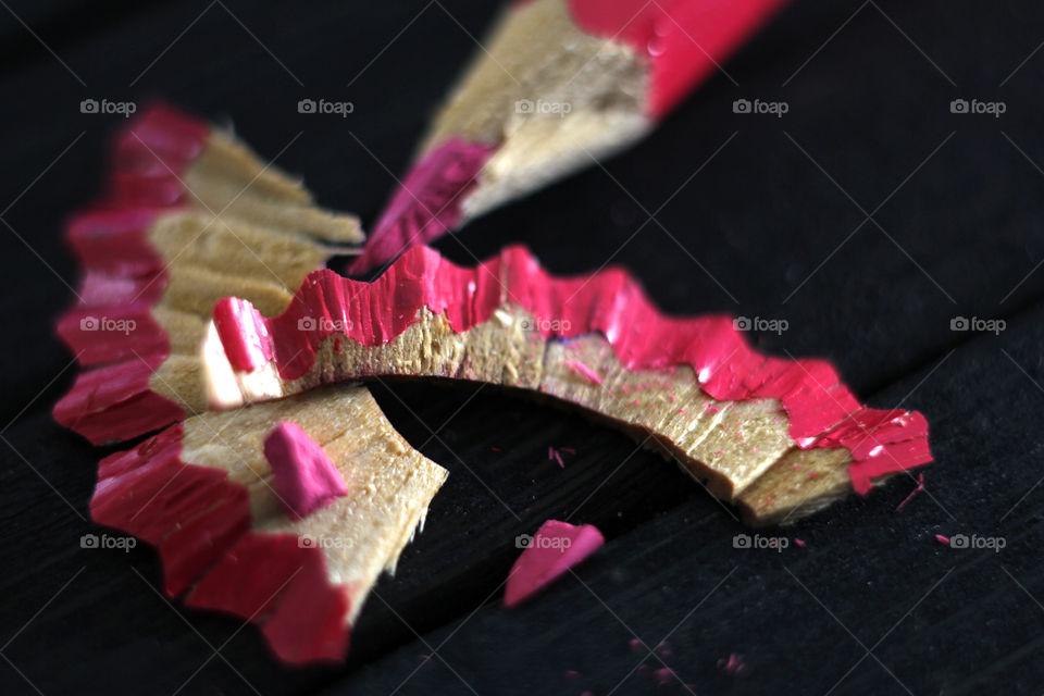 Pink color pencil, macro