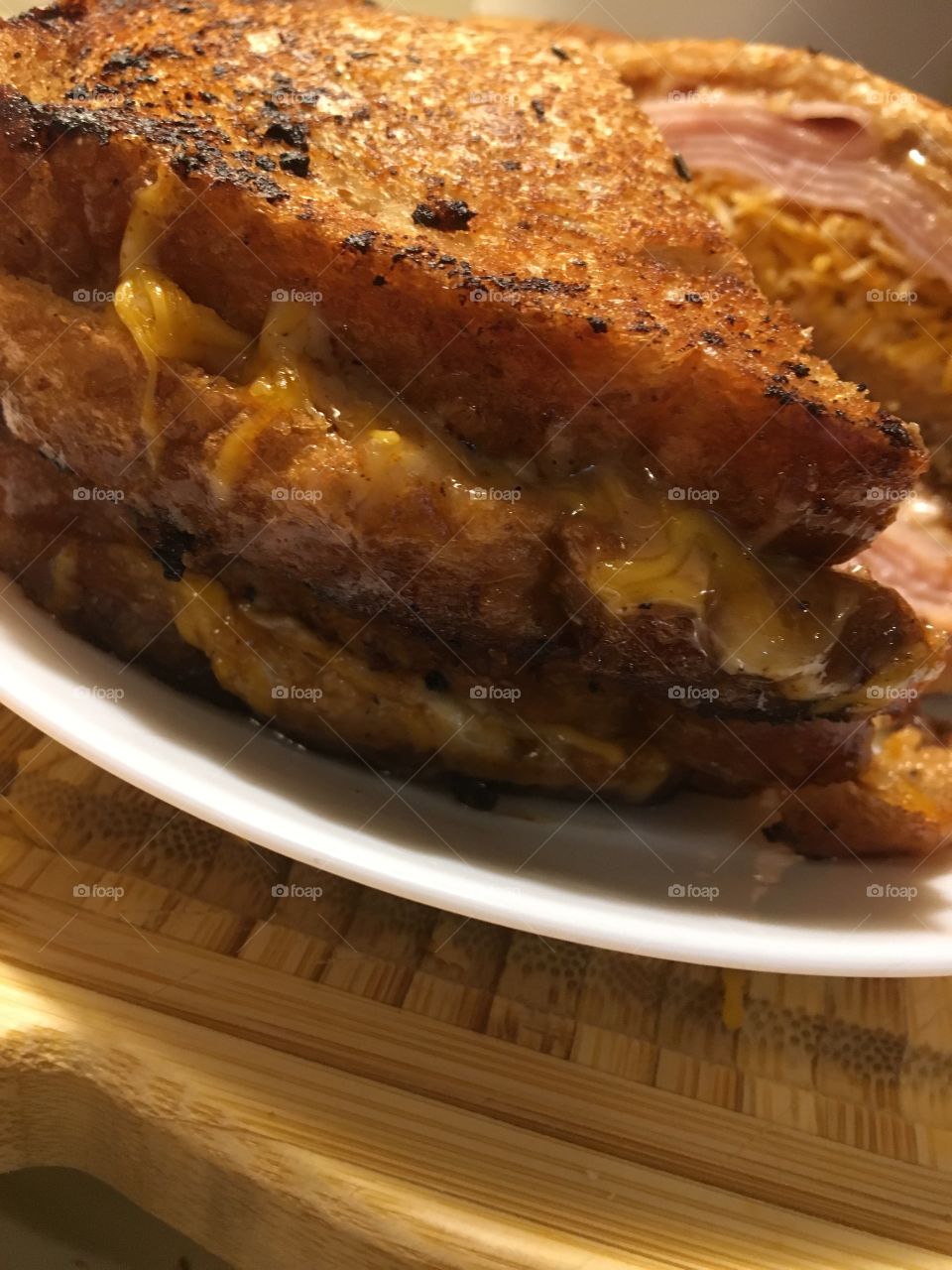 Turkey, peanut butter and cheese fried sandwich