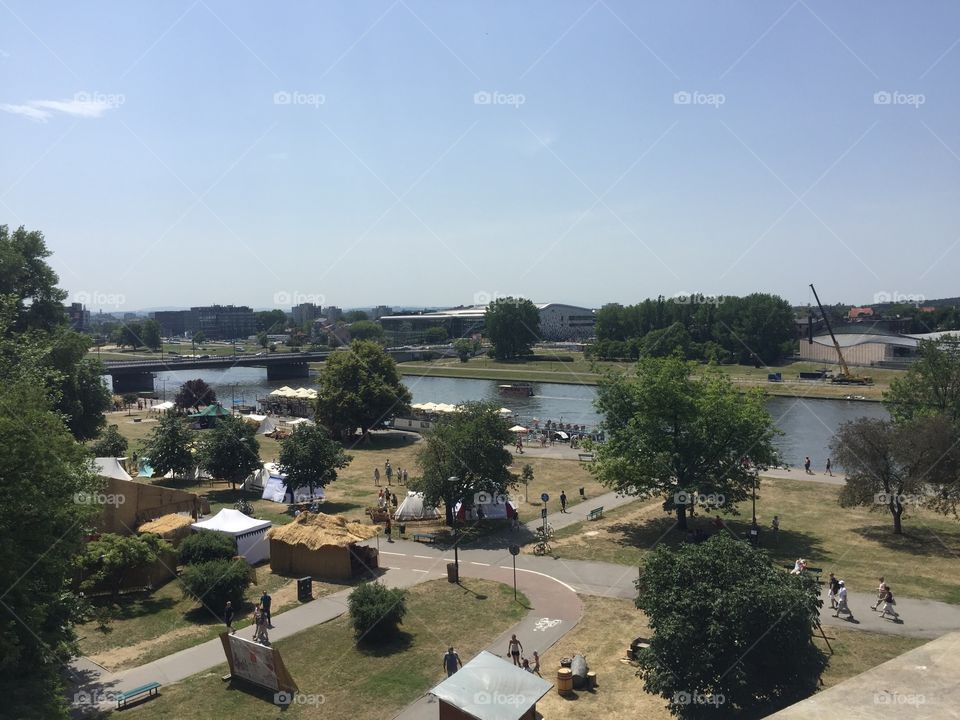 Festival on the river bank in Krakow