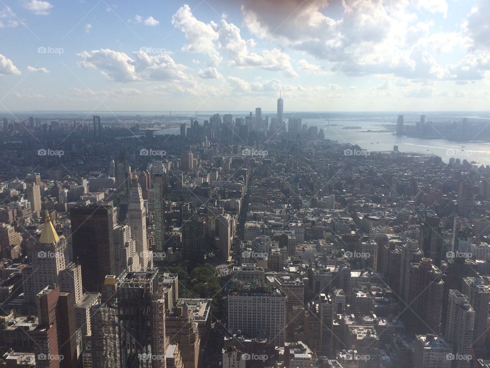 Manhattan New York City panoramic cityscape landscape view from the Empire State Building 