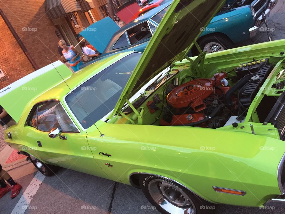 Green Muscle Car Dodge Charger