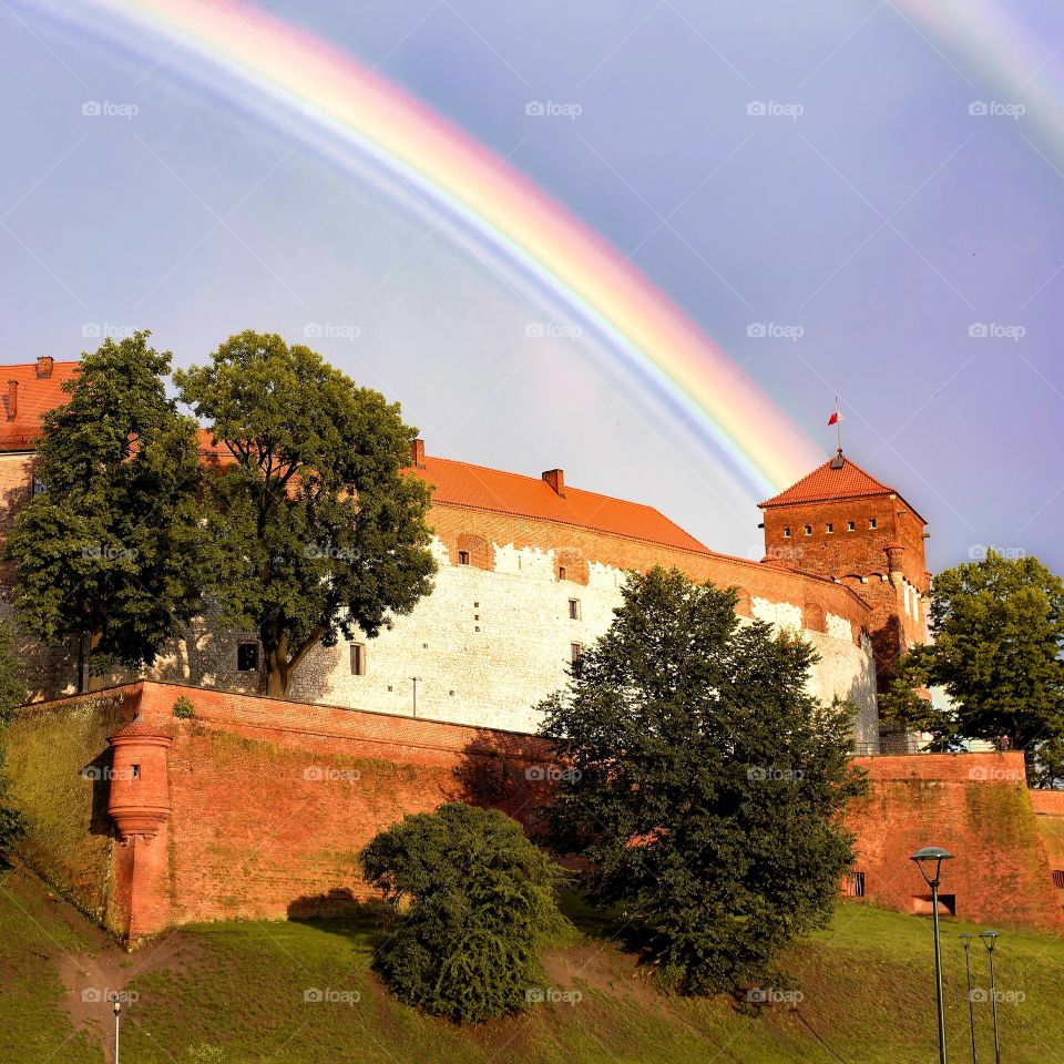 Beautiful rainbow in Kraków, Poland