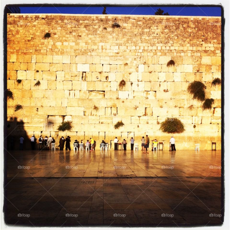 Morning prayers at the Western Wall, Jerusalem 