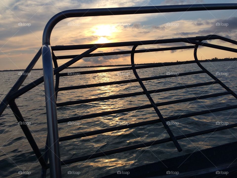 Airboat Sunset. Watching the sun go down on a airboat in the Florida keys
