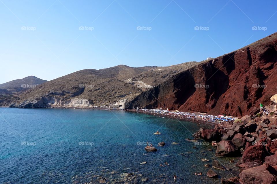 View of Red Beach, Akrotiri, Santorini 