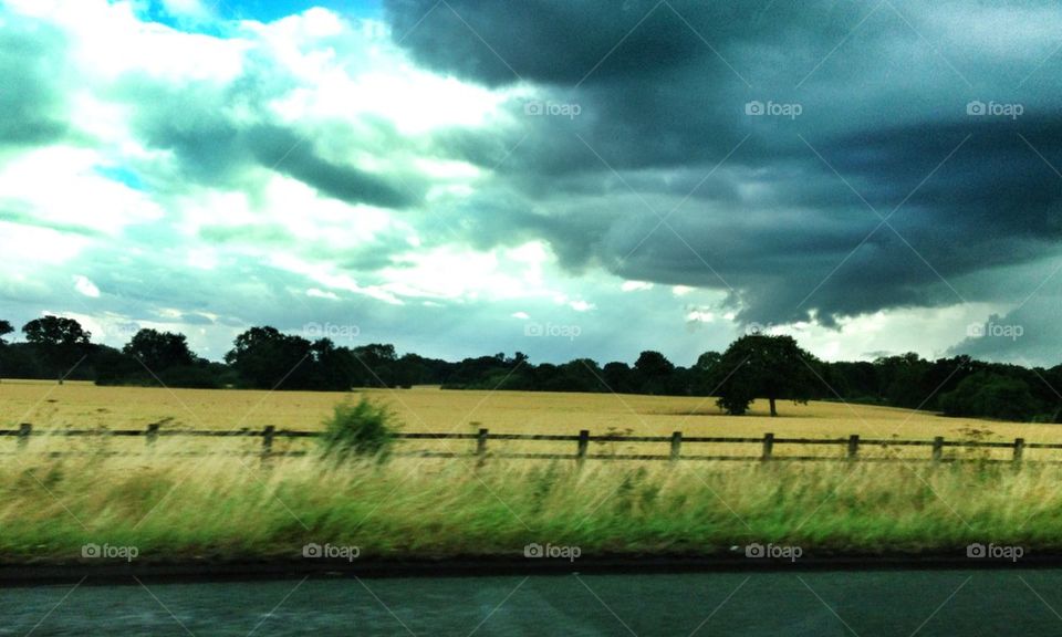 Storm clouds gathering, view from the motorway