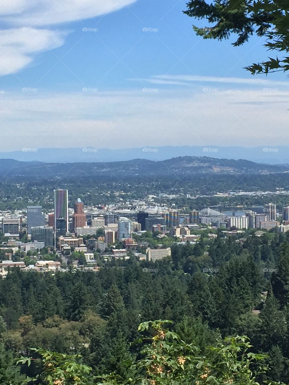 City Of Portland OR. The view from the Pittock Masion 