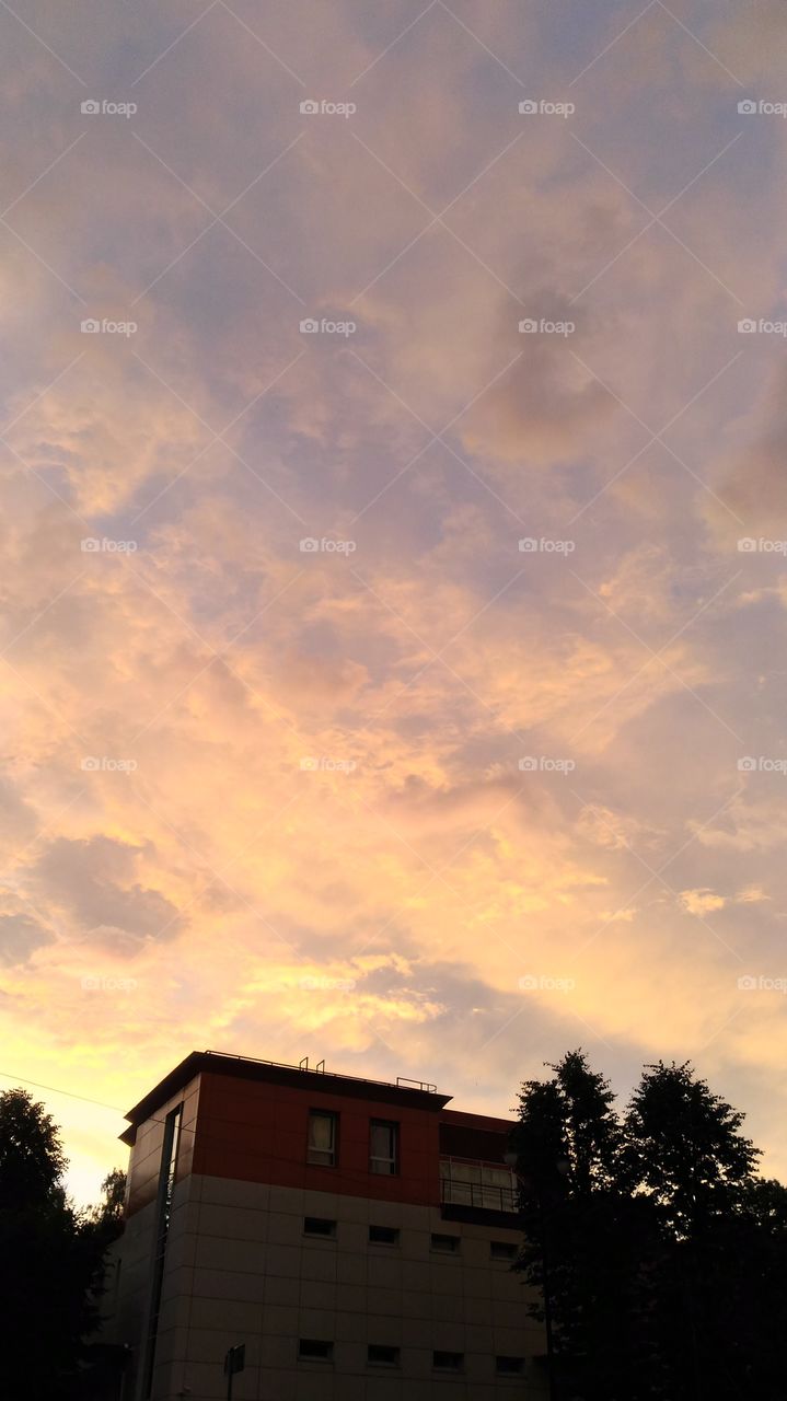 Amazing summer evening in the city