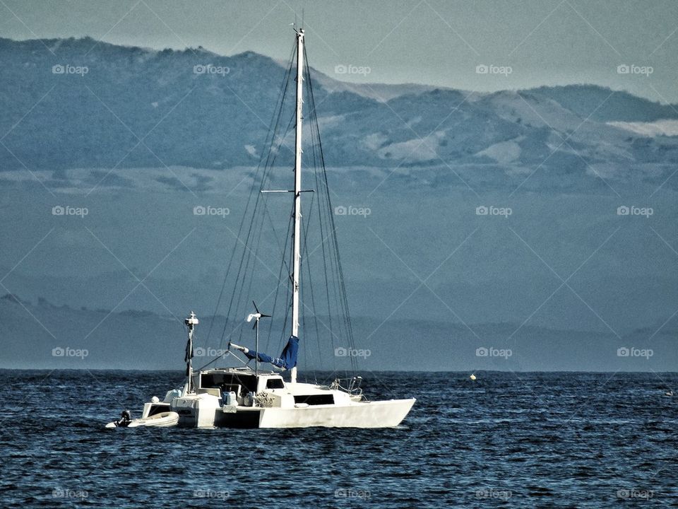 Catamaran at sea