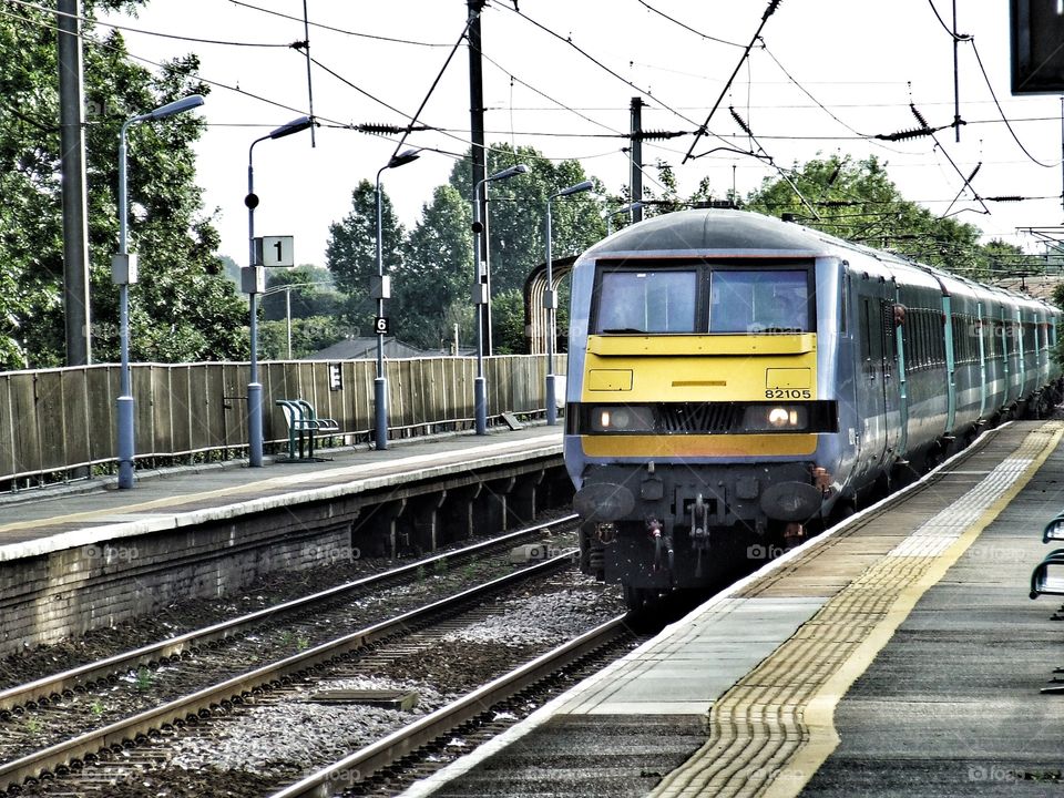 Train arriving at the station