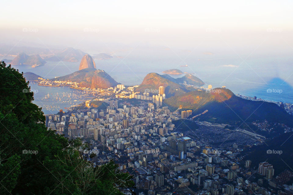 The view from Corcovado . A late afternoon at the statue of Christ the Redeemer 