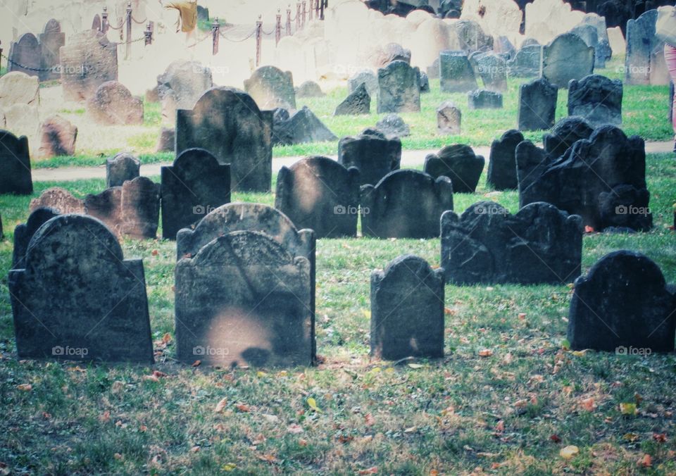 Historic tombstones in Boston 