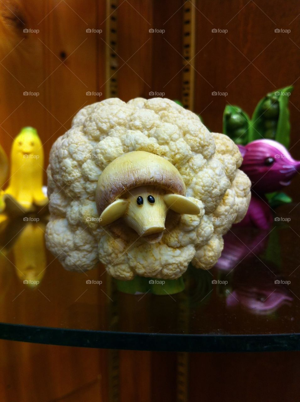Cauliflower Sheep. Taken of a shelf in Gatlinburg, TN. 