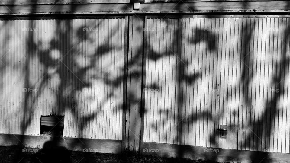 Shadow on garage