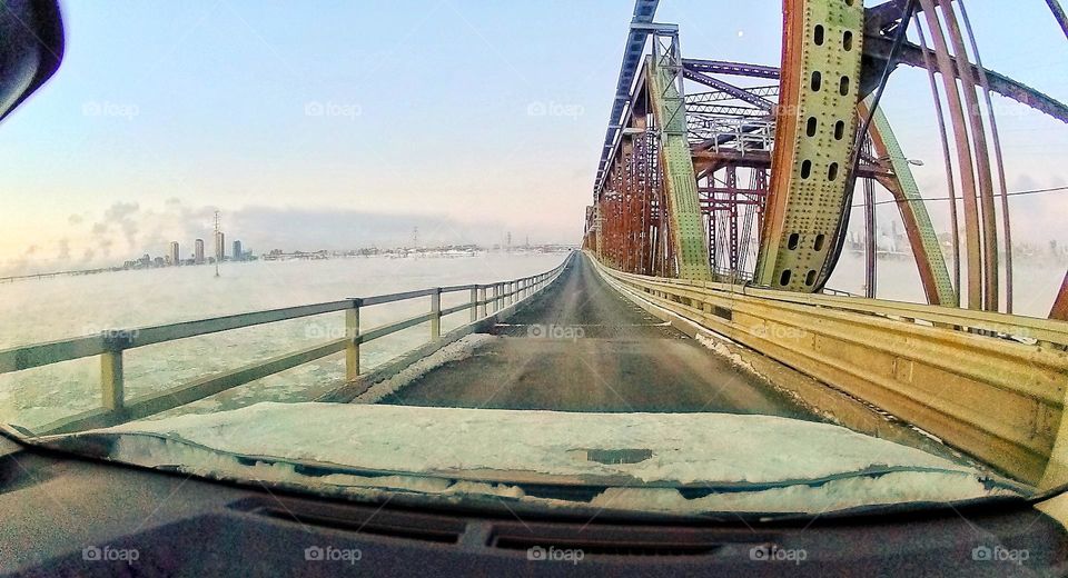 Bridge on the winter way