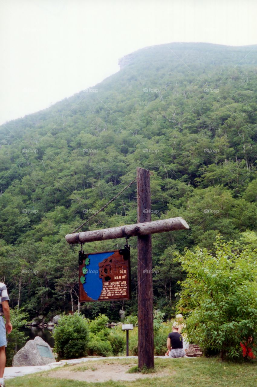 Old Man of the Mountain. New Hampshire ' Old Man of the Mountain rock formation before its collapse in 2003. Also known as Ols Stone Face.