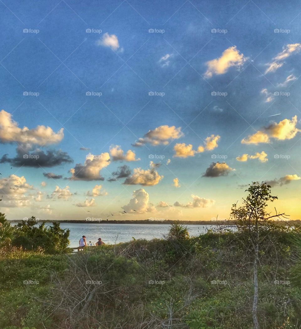 Scenic view of Matanzas Inlet at dusk