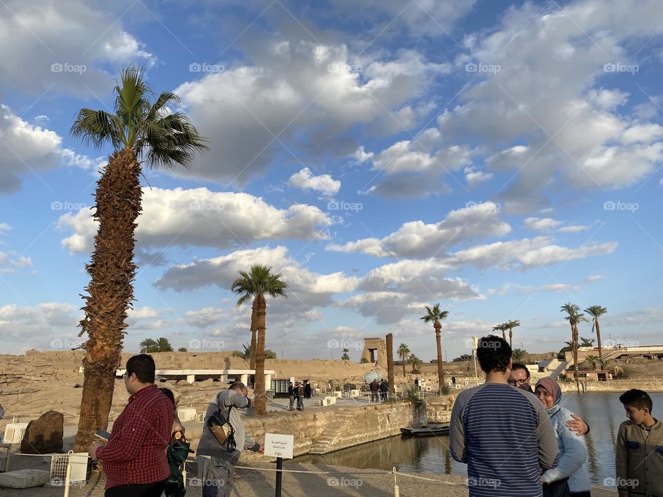 The clouds at Karnak Temple in Luxor city, Egypt