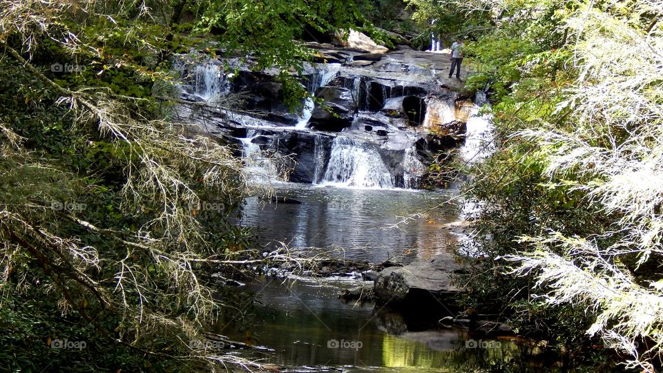 waterfall on Dicks creek in the Georgia mountains