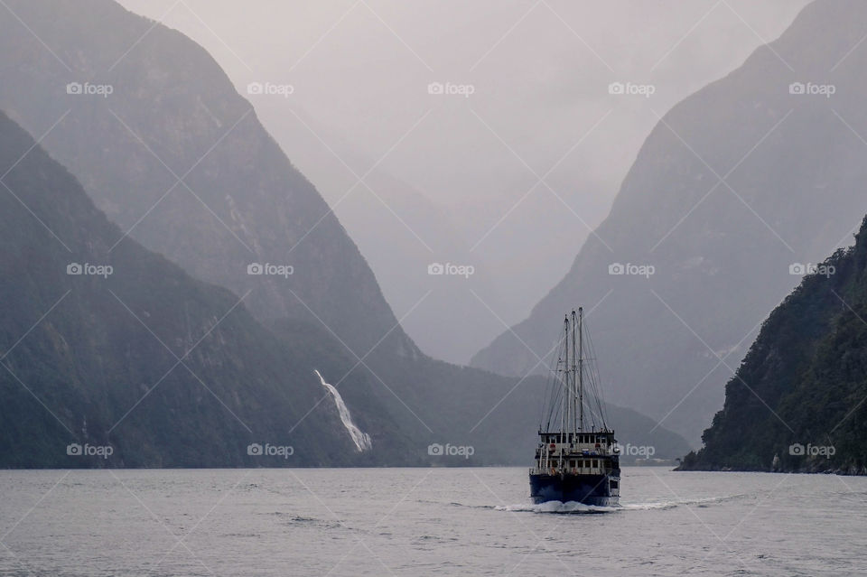 Beautiful cliffs of Milford Sound, New Zealand 