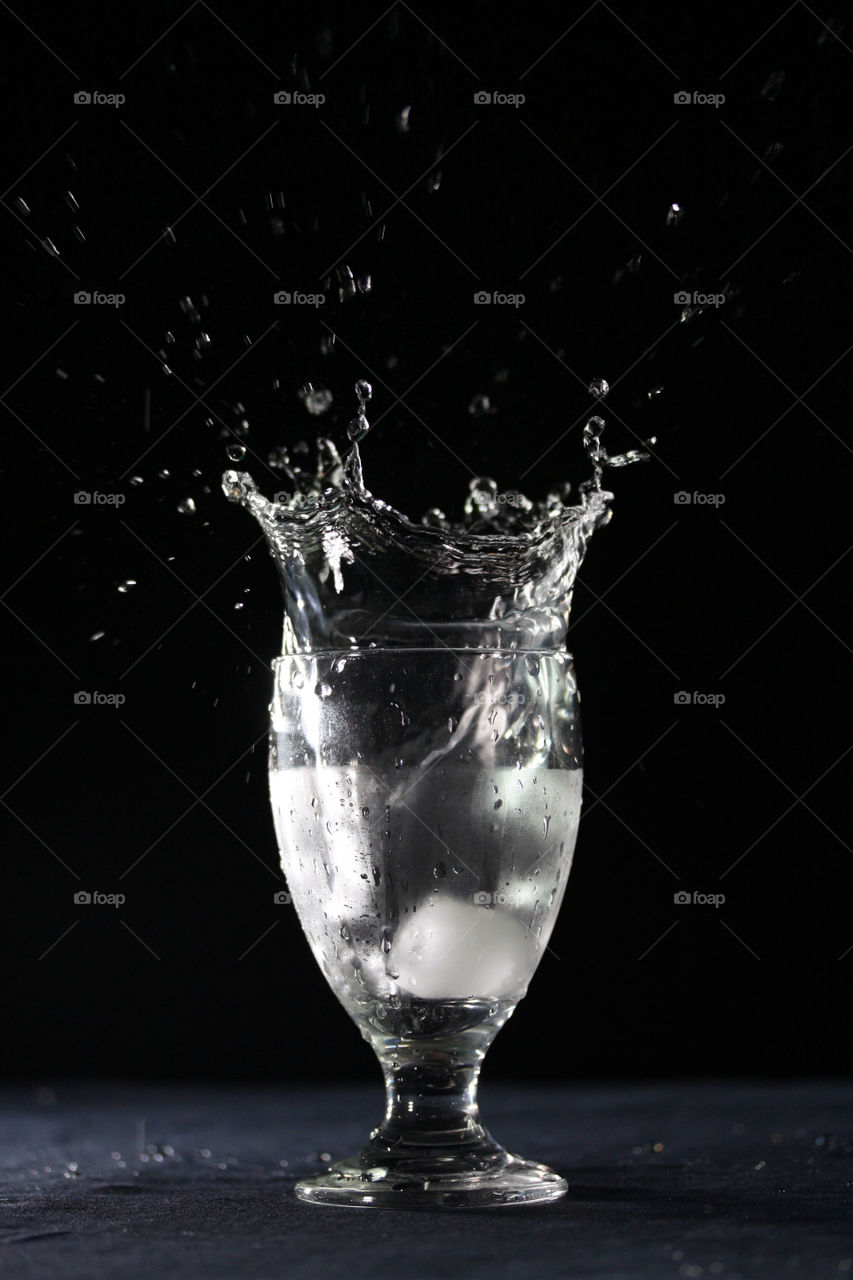 Splash in a glass of water