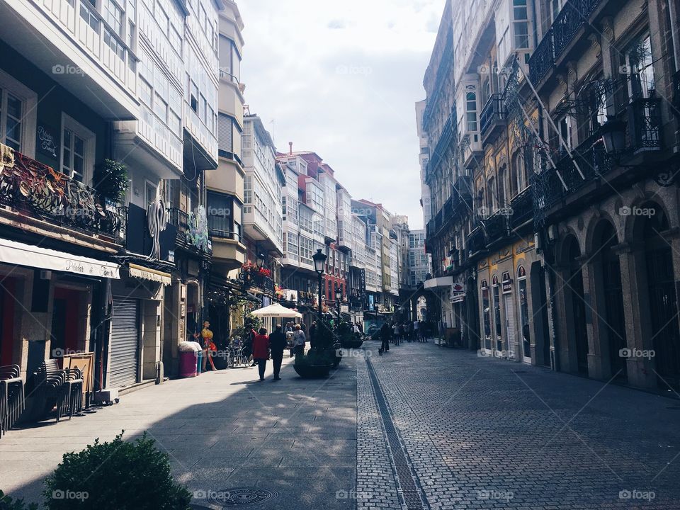 Beautiful Streets of La Coruña, Spain